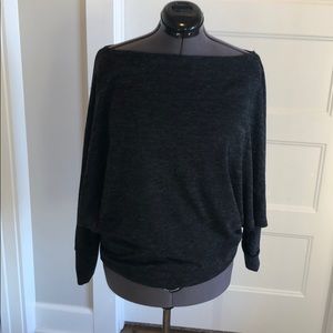 Dark grey dolman sleeve top